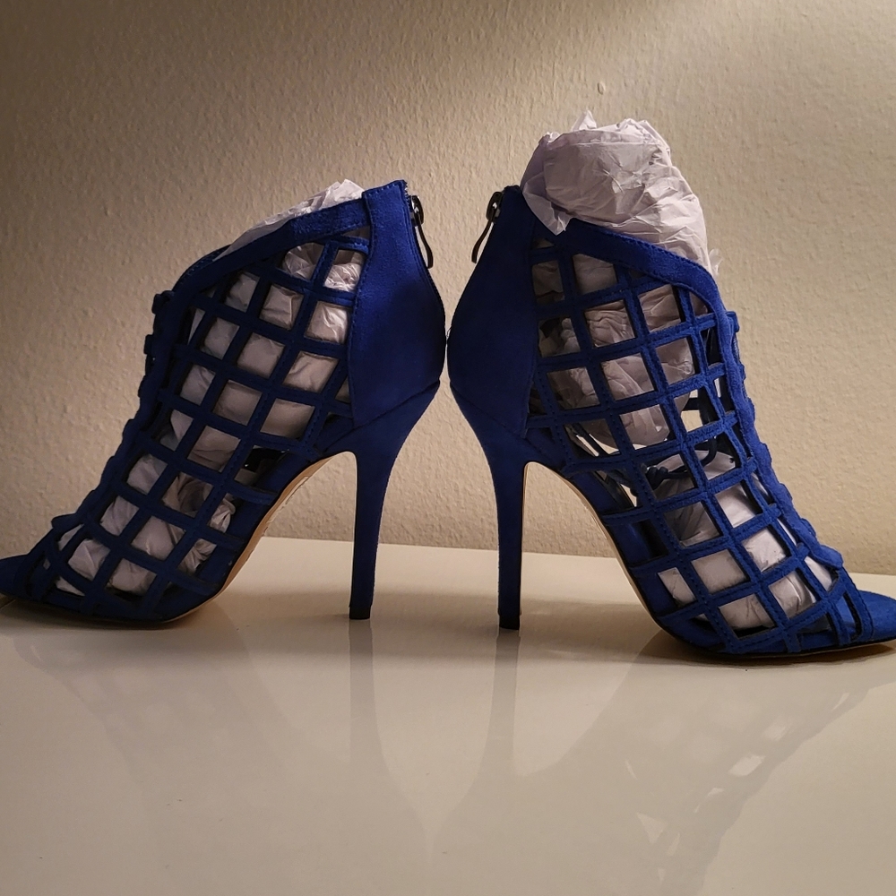 Zoe & Chelsea Women shoes cage blue heel size 8 1/2